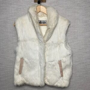 80s Rabbit Fur Vest M Maximalist Rockstar GF Indie Sleaze Apres Ski Alpine Chic